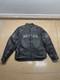 Rare Leather Xelement Black Motorcycle Jacket with Skull Embroideries