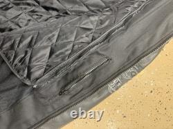 Rare Leather Xelement Black Motorcycle Jacket with Skull Embroideries