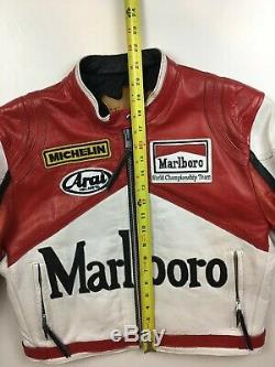 Rare Marlboro Man Formula Racing McQueen Leather Jacket Indian Motorcycle Sz40