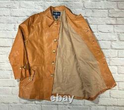 Rare Polo Ralph Lauren M/L 1990s USA Made RRL Tan Leather Jacket