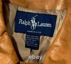 Rare Polo Ralph Lauren M/L 1990s USA Made RRL Tan Leather Jacket