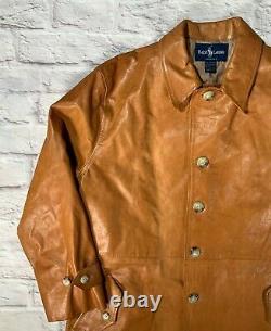 Rare Polo Ralph Lauren M/L 1990s USA Made RRL Tan Leather Jacket