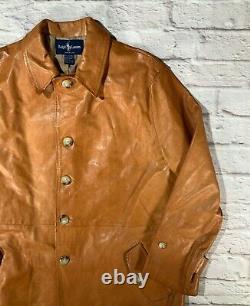 Rare Polo Ralph Lauren M/L 1990s USA Made RRL Tan Leather Jacket