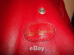 Rare Red Lewis Leathers Super Monza Leather Motorcycle Jacket Size 38