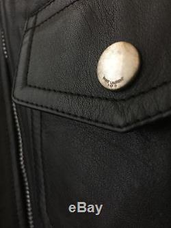 Rare Saint Laurent Leather Biker Jacket Size 48