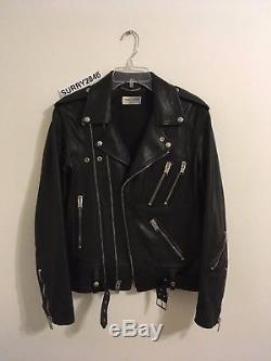Rare Saint Laurent Paris Multi Zip Leather Biker Jacket 46 Ss14 Hedi Slimane