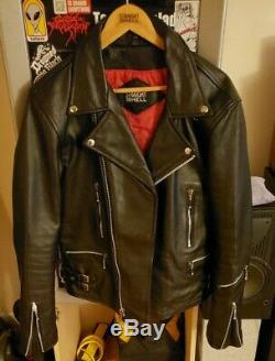 Rare Straight To Hell Defector Leather Motorcycle Jacket Size 44 Tall