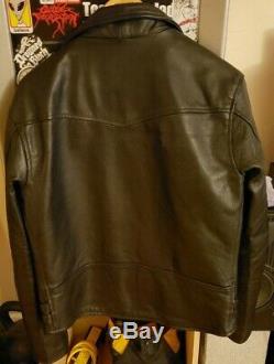 Rare Straight To Hell Defector Leather Motorcycle Jacket Size 44 Tall