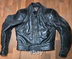 Rare VTG VANSON Leather Motorcycle Armored Black JACKET size 42 & PANTS size 32