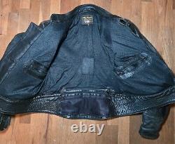 Rare VTG VANSON Leather Motorcycle Armored Black JACKET size 42 & PANTS size 32