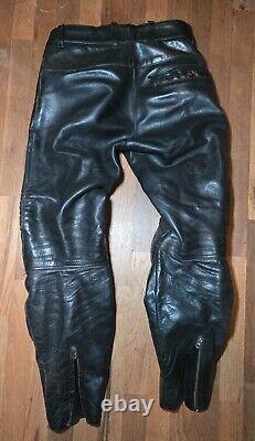 Rare VTG VANSON Leather Motorcycle Armored Black JACKET size 42 & PANTS size 32