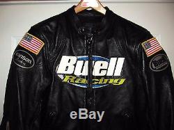 Rare Vanson Buell Motorcycle Racing Firebolt Leather Jacket Size L