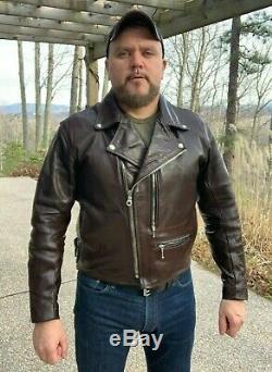 Rare Vanson horsehide leather jacket 40 42 motorcycle biker perfecto riding USA