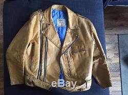 Rare Vintage 60s Yellow Aviakit Motorcycle Jacket Lewis Leathers Lightning 40/42