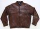 Rare Vintage POLO RALPH LAUREN Plaid Lined Genuine Leather Jacket 90s Brown SZ L
