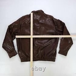 Rare Vintage POLO RALPH LAUREN Plaid Lined Genuine Leather Jacket 90s Brown SZ L