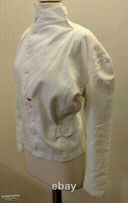 Rare Vtg Yohji Yamamoto Broad Shldr Wasp Waist Avant Garde Cotton Fencing Jacket