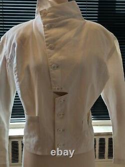 Rare Vtg Yohji Yamamoto Broad Shldr Wasp Waist Avant Garde Cotton Fencing Jacket