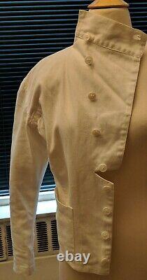 Rare Vtg Yohji Yamamoto Broad Shldr Wasp Waist Avant Garde Cotton Fencing Jacket