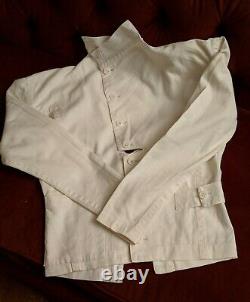 Rare Vtg Yohji Yamamoto Broad Shldr Wasp Waist Avant Garde Cotton Fencing Jacket