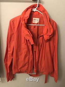Rare collectible Helmut Lang Astro Biker Bondage Jacket Coat Orange Sz 44