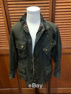 Rare vintage Barbour Beacon A180 motorcycle International Jacket with Belt sz 42