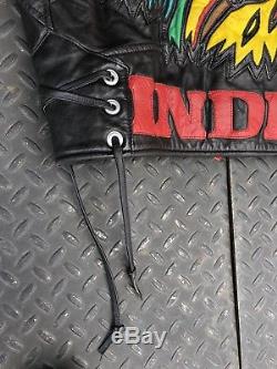 Rare vintage Dallas premium leather Indian patches motorcycle jacket medium