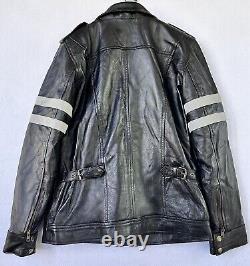 Real Leather Resident Evil 6 Leon Kennedy Biker Jacket Men's Large