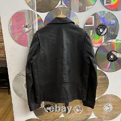 Reclaimed Vintage Leather Motorcycle Jacket Men's Size Large Black Leather A158