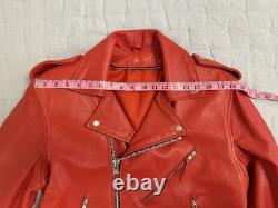 Red Leather Motorcycle Jacket Vintage S/M