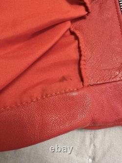 Red Leather Motorcycle Jacket Vintage S/M