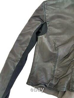 Rick Owens Classic Lambskin Black Leather Biker Jacket Size IT 42 / US 8 Womens