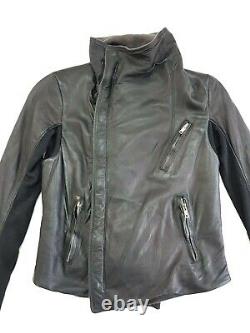 Rick Owens Classic Lambskin Black Leather Biker Jacket Size IT 42 / US 8 Womens