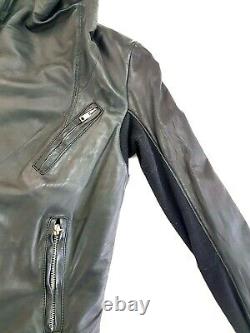 Rick Owens Classic Lambskin Black Leather Biker Jacket Size IT 42 / US 8 Womens