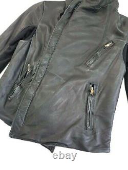 Rick Owens Classic Lambskin Black Leather Biker Jacket Size IT 42 / US 8 Womens