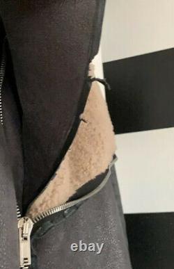 Rick Owens Long Shearling Moto Car Coat SZ XS (4, 38)