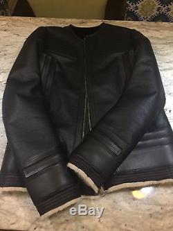 Rick Owens Men's Biker Sherpa Leather Jacket