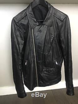 Rick Owens Mens Black Leather Stooges Biker Motorcycle Jacket Original Tags M 48