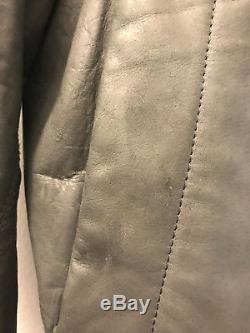 Rick Owens Mens Front Zip Calf Leather'hidden Hooded' Jacket. 52it/42us. Petrol