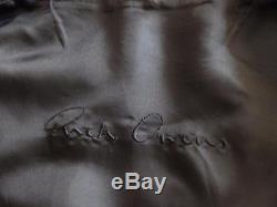 Rick Owens Naska Black Grain Leather Biker Jacket w Peplum sz 44, $2598