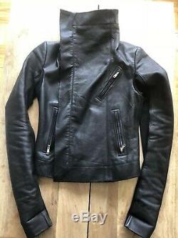 Rick owens black leather jacket