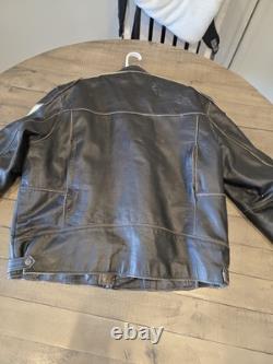 River Road Brown Motorcycle Jacket Men's Distressed Buffalo Leather lined