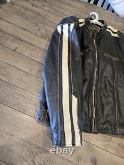 River Road Brown Motorcycle Jacket Men's Distressed Buffalo Leather lined