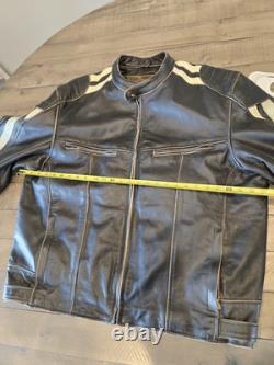 River Road Brown Motorcycle Jacket Men's Distressed Buffalo Leather lined