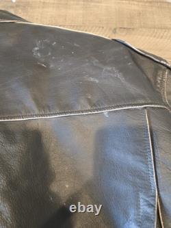 River Road Brown Motorcycle Jacket Men's Distressed Buffalo Leather lined
