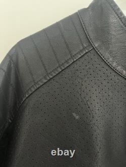 Rivet Biker Mens Black Leather Motorcycle Biker Racer Jacket 2XLT