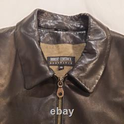 Robert Comstock Vintage Endurance Genuine Black Leather Jacket Size 46 Classic