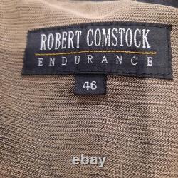 Robert Comstock Vintage Endurance Genuine Black Leather Jacket Size 46 Classic