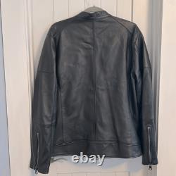 Robert Graham Men's Genuine Leather Black Moto Style Jacket Size XL