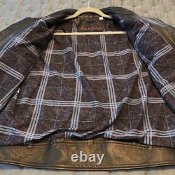 Robert Graham Men's Genuine Leather Black Moto Style Jacket Size XL